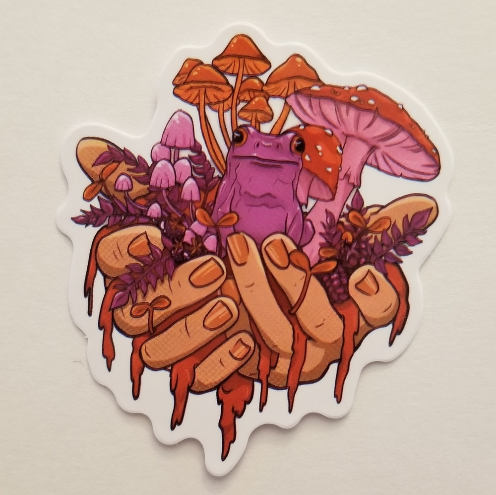 10/$10 Frog & Mushrooms Sticker